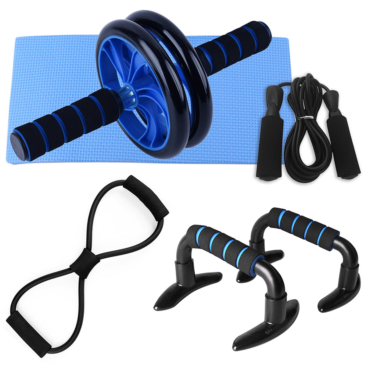 5 PCS Home Gym Fitness Set Abdominal Roller Wheel 8 Shape