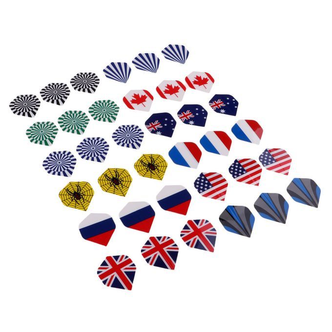 Durable Assorted PET Dart Flights Tail Replacement Darts 36 Flag Print