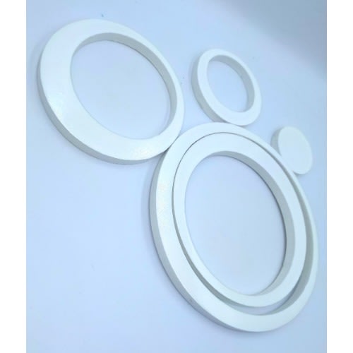 Acrylic Circle Wooden Wall Sticker - 20 Pieces - White