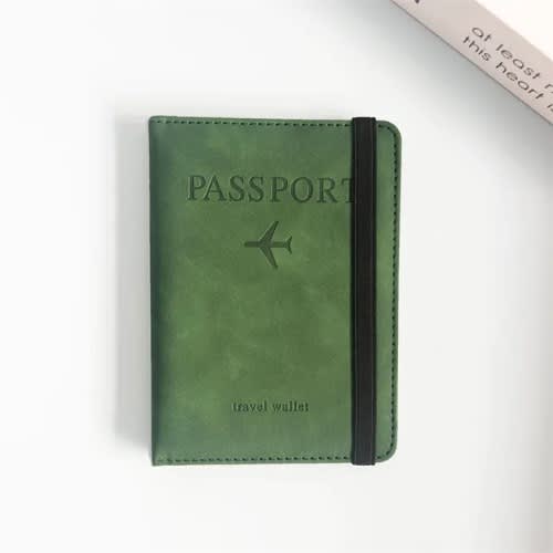 Pu Leather Passport Holder - Green
