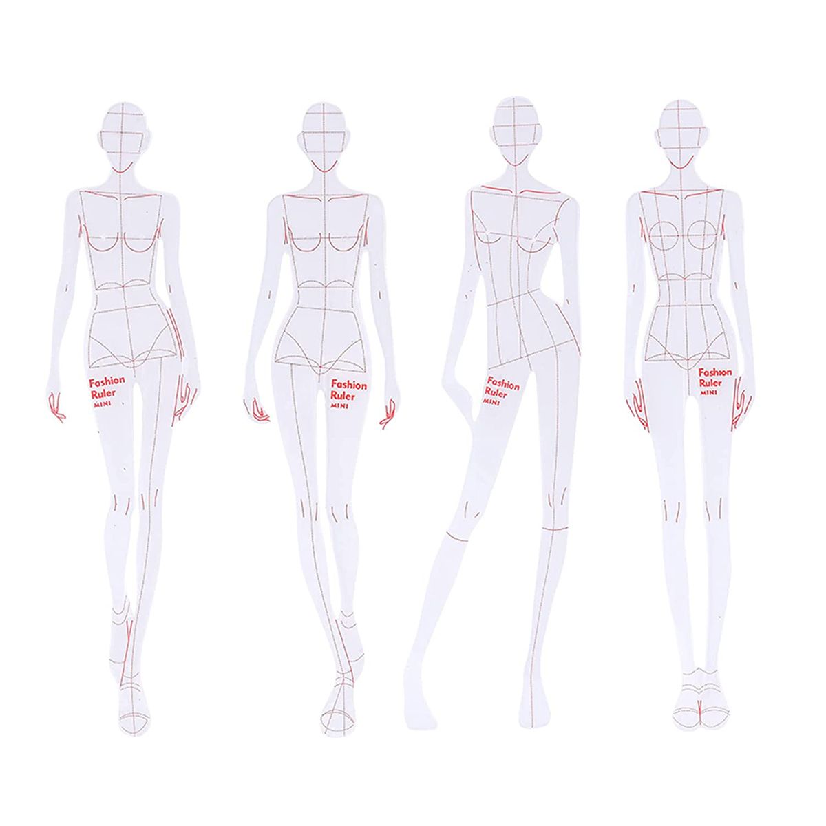 Fashion Rulers 4 Models Fashion Sketching Templates Fashion Sketching Ruler French Ruler for Pattern Making