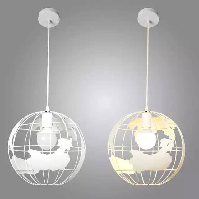 World Globe Pendant Light (White)
