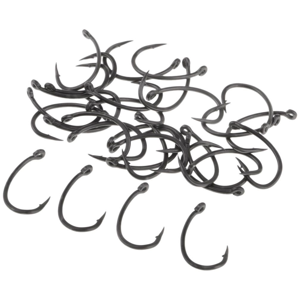 30Pcs High-carbon Steel  Hooks Wide Gape Barbed Octopus Circle
