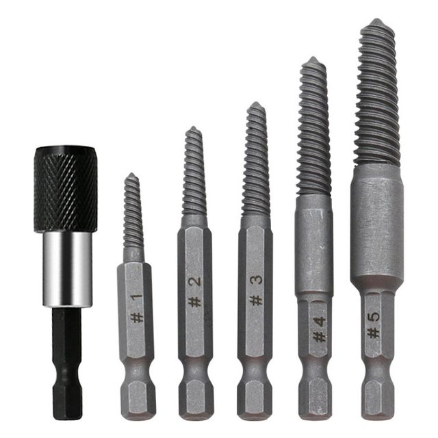 5 Pack Screw Extractor Center Bit Guide For Broken Bolt