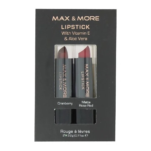 Cranberry And Matte Rose Red Lipstick  -2 Pieces