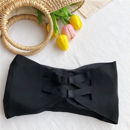 Black Strapless Bra Tube Top Seamless Wireless