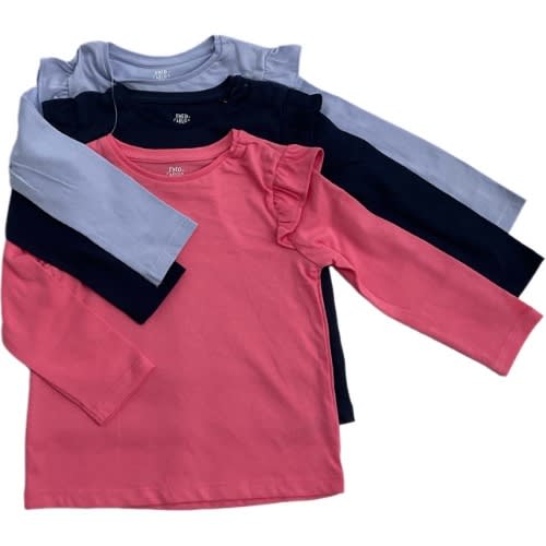 Girls Plain Colored Longsleeve Tops - 3 Pcs