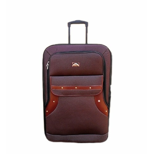 Wheels Flap Luggage Traveling Box - Brown