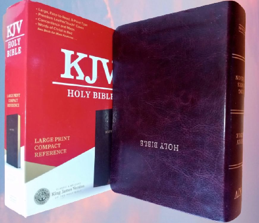 KJV Large Print Compact Reference,Burgundy LeatherTouch,Red Letter,Concordance & Imitation Leather