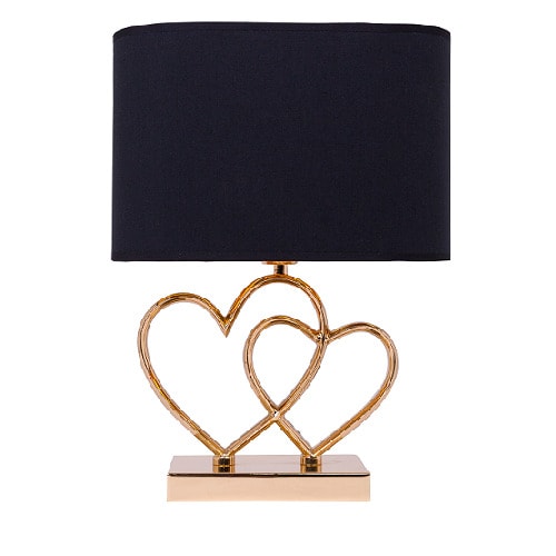 Mordern Table Lamp With Double Heart Metal Base