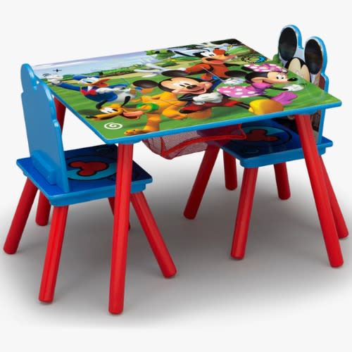Mickey Mouse Kids Table And Chair Set With Storage Compartment