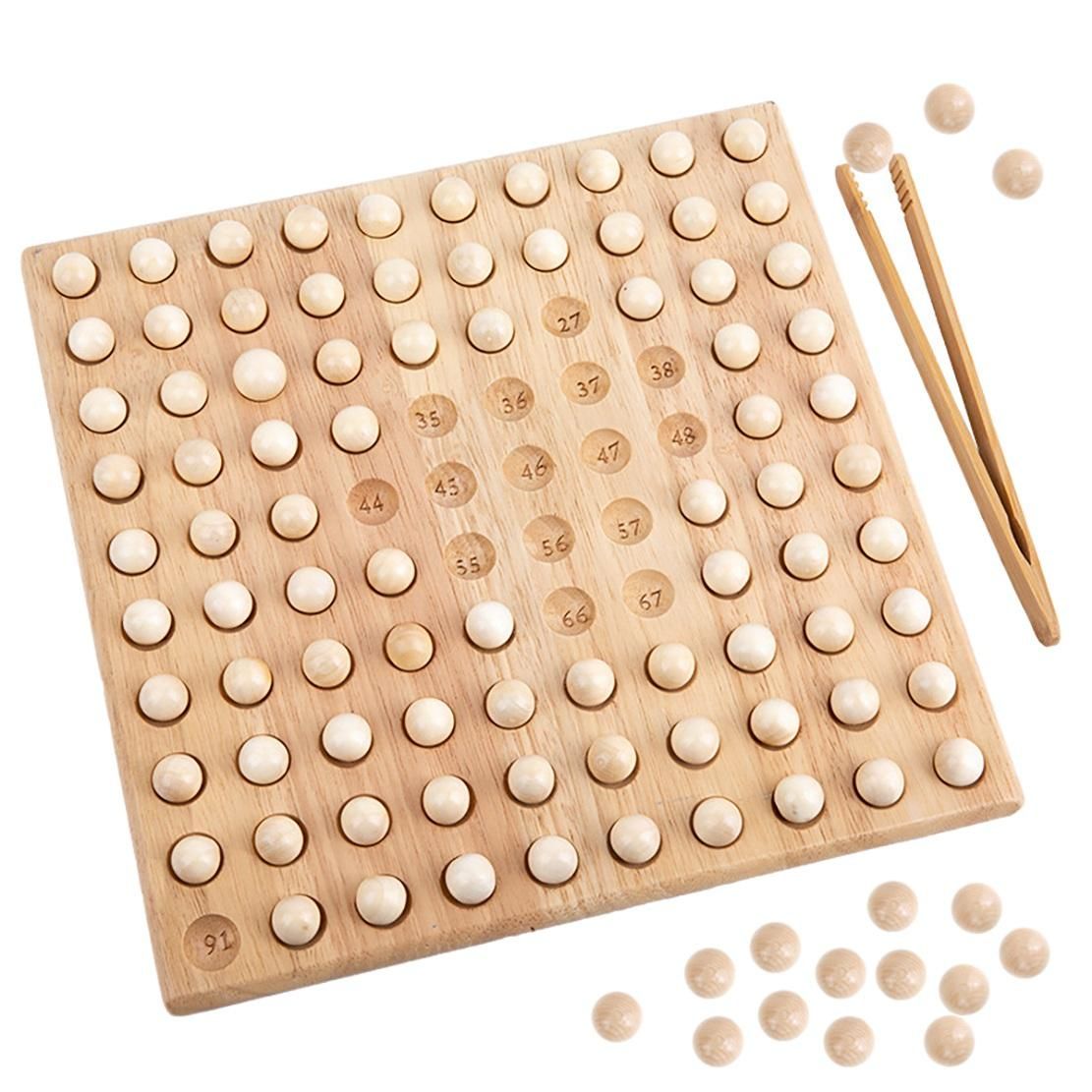 Clip Ball Number Toys Wooden Math Counting Toys Educational Wooden Peg Board Game for Preschool Toddler Kids