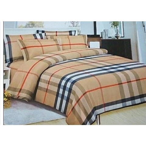 Burberry Inspired Bedsheet With 4 Pillowcases