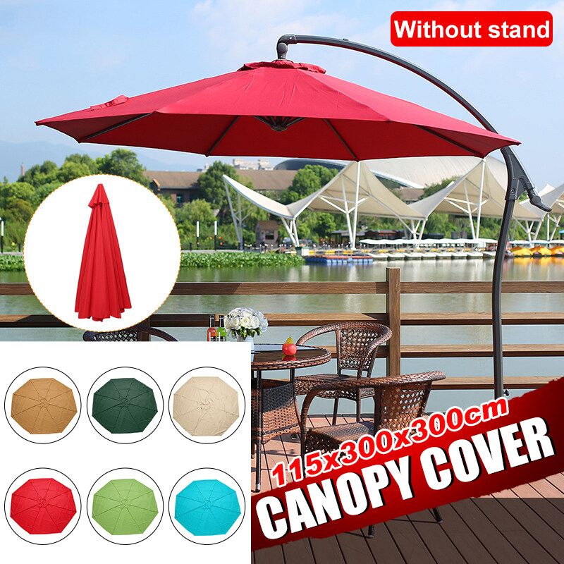 3x3m Garden Patio Sunshade Cover Replacement For 8 Arm Sun Yard Gazebo Beach Waterproof Outdoor Garden Canopy Sun Shelter Top Opening 2cm ( Cloth No Stand ! ) Green