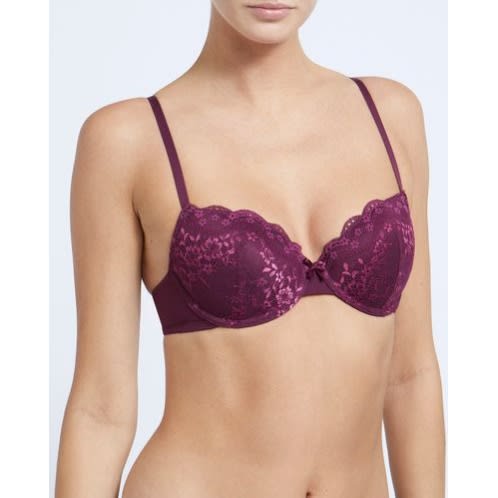 Sweet Lace T-shirt Bras - Pack Of 2- Wine