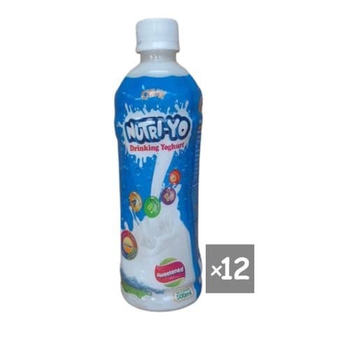 Cway Nutri-yo Plain Sweetened Yoghurt 500ml X12 (+ 1 Free Pen)