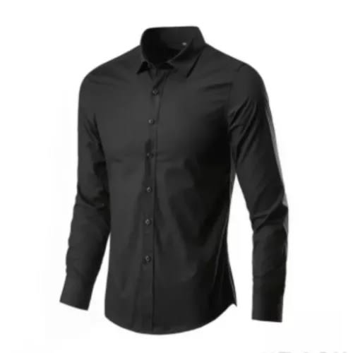 Regular Cotton Long Sleeve Shirt - Black