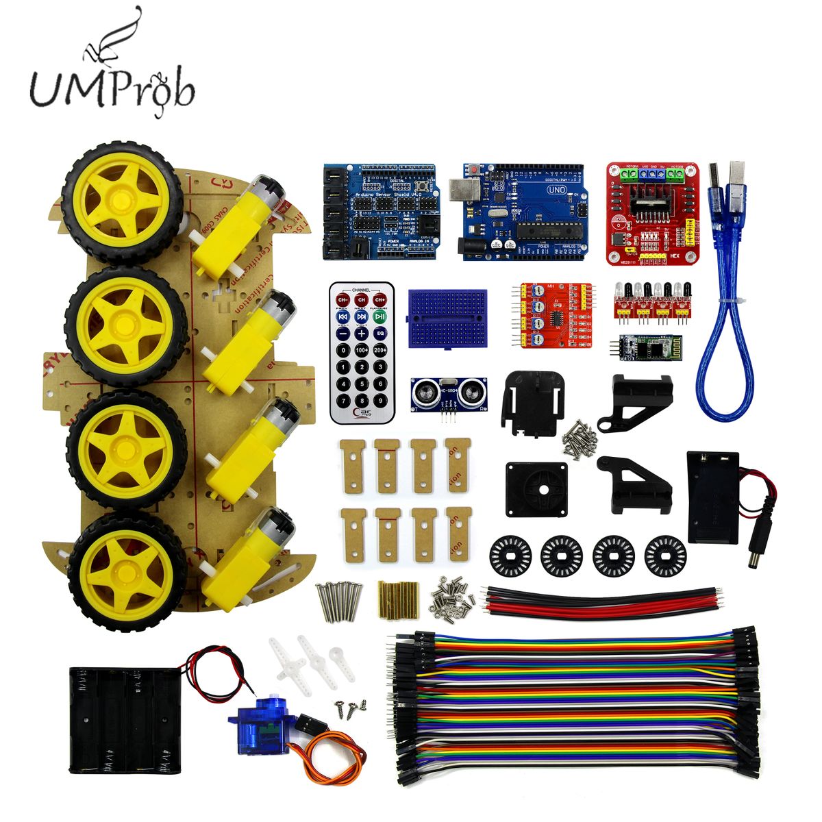 4WD  Bluetooth Multi-functional DIY Smart Car For Arduino Robot Education UNO R3 Starter Kit