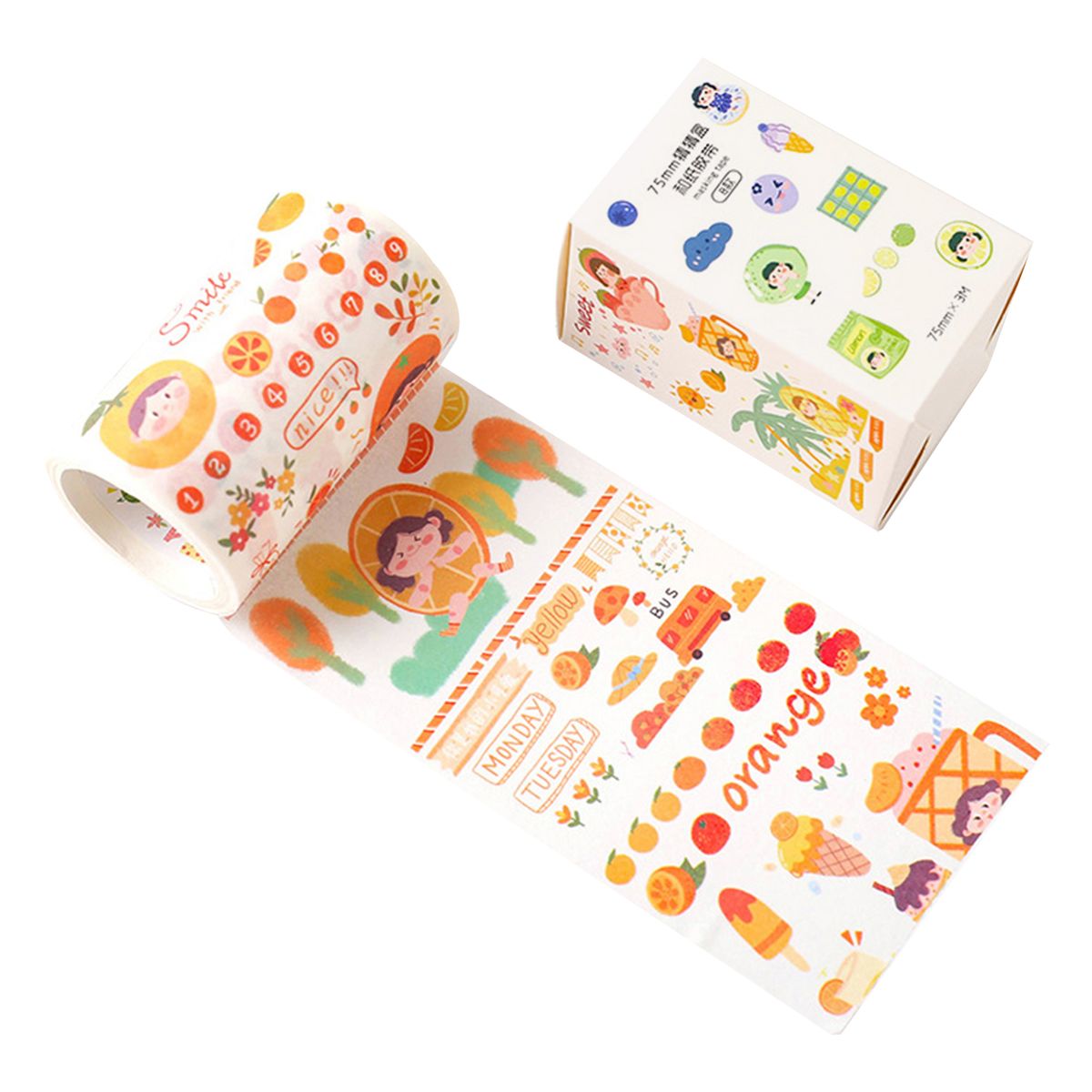 Lovely Fruit Washi Japanese Paper Tape Pearlized