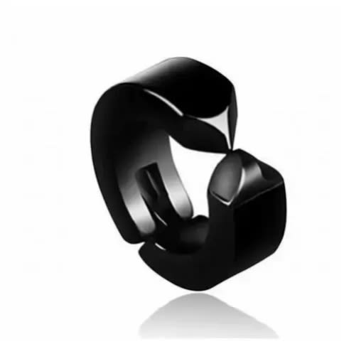 8" Men's Non Piercing Earrings - Clip On - Black