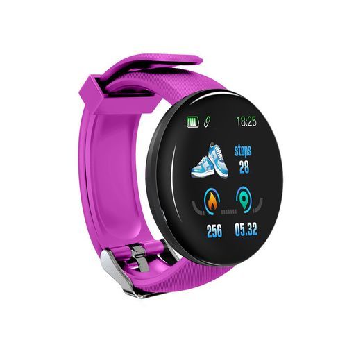 Disc Smart Bracelet Heart Rate Meter Step Measurement Purple