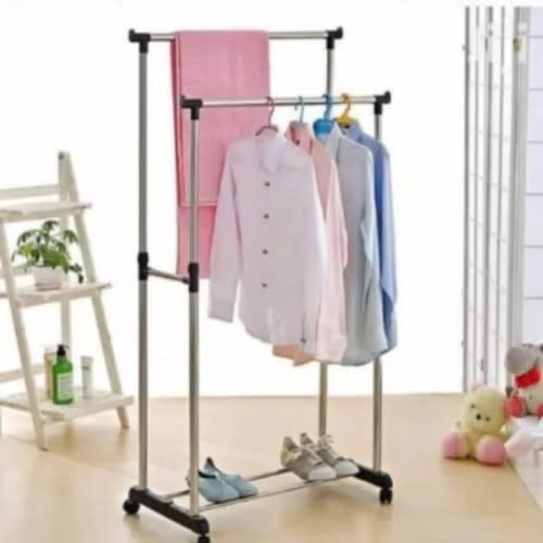 Extendable Clothes Hanger With Double Poles - 120 X 60cm
