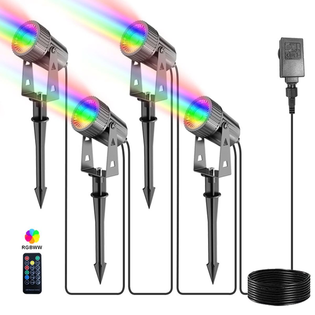 LEDs RGBWW Light Lawn Outdoor Lamp IP65 Water Resistance for Outdoor Yard Patio Pathway