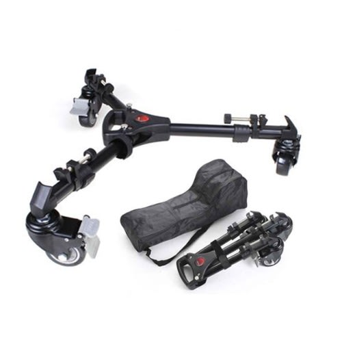 901 Foldable Tripod Dolly For Photo Video Lighting - Lockable 3 Wheels