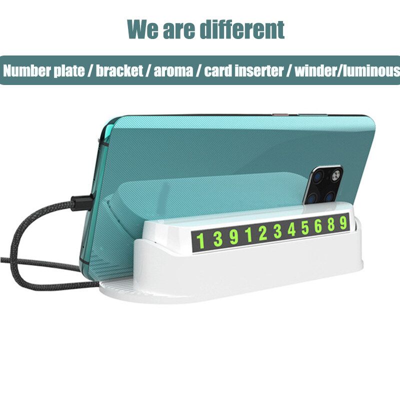 Black Luminous Car Temporary Parking Card Telephone Number Plate Temporary Parking Phone Number Card Magnetic Car Styling
