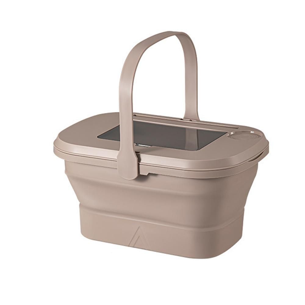 Folding Picnic Camping Storage Basket Large Capacity Outdoor BBQ Fishing Beverages and Fruits Storage Box Portable Spring Outing Hand Bucket