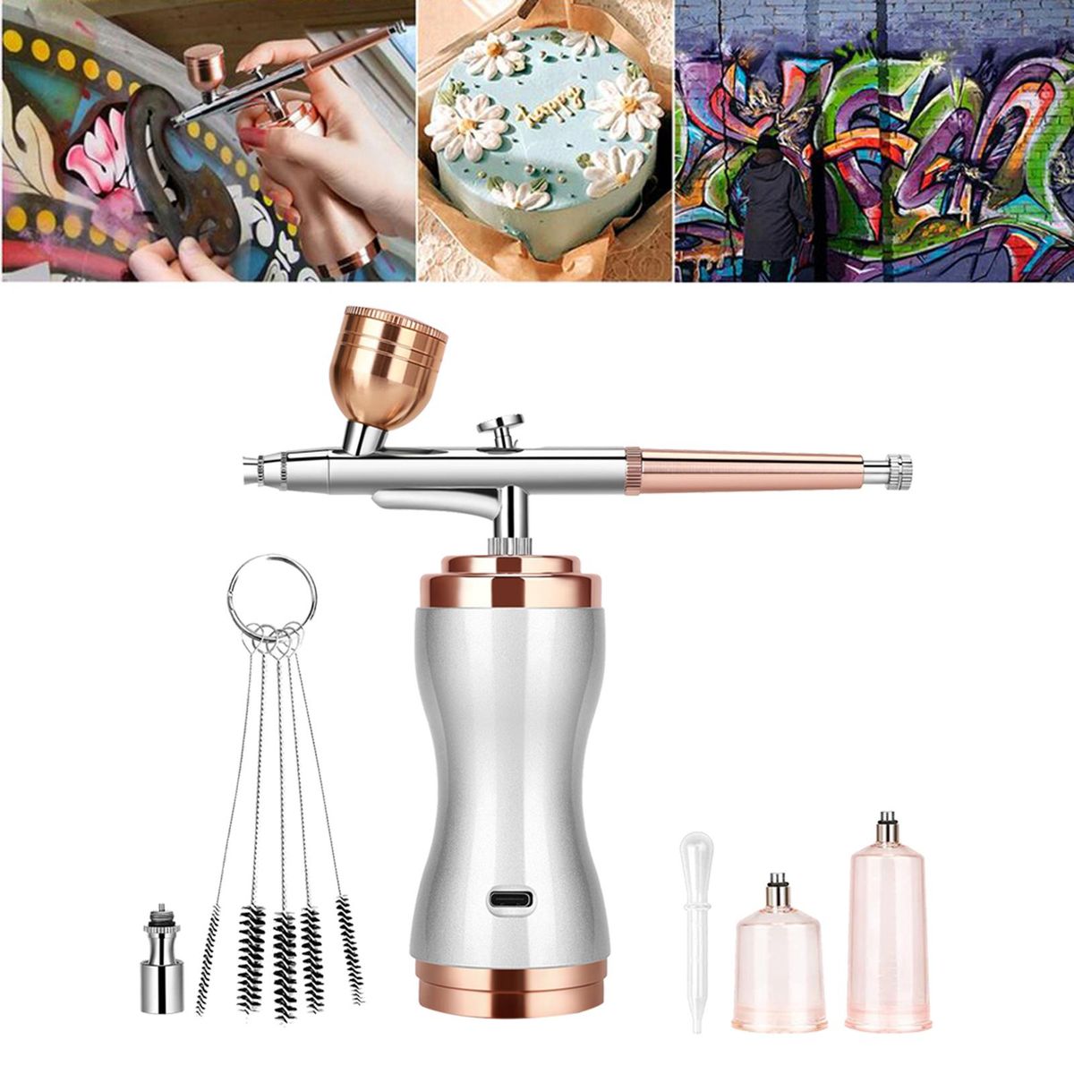 Airbrush Set Sprayer Fascinated Display With Compressor