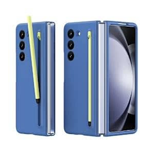 Galaxy Z Fold 5 Case Built-in Screen Protector With S Pen Holder 360 Full Body- Blue
