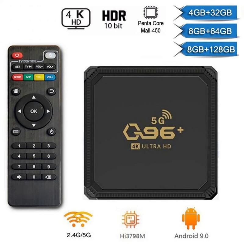 Q96 + Smart TV Box Android 9.0 Hisilicon Hi3798M 4 Core 2.4G/5G Dual WIFI 1080P 4K Set Top Media