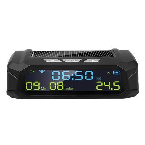 Car Solar Digital Clock With LCD Time Date In-Car