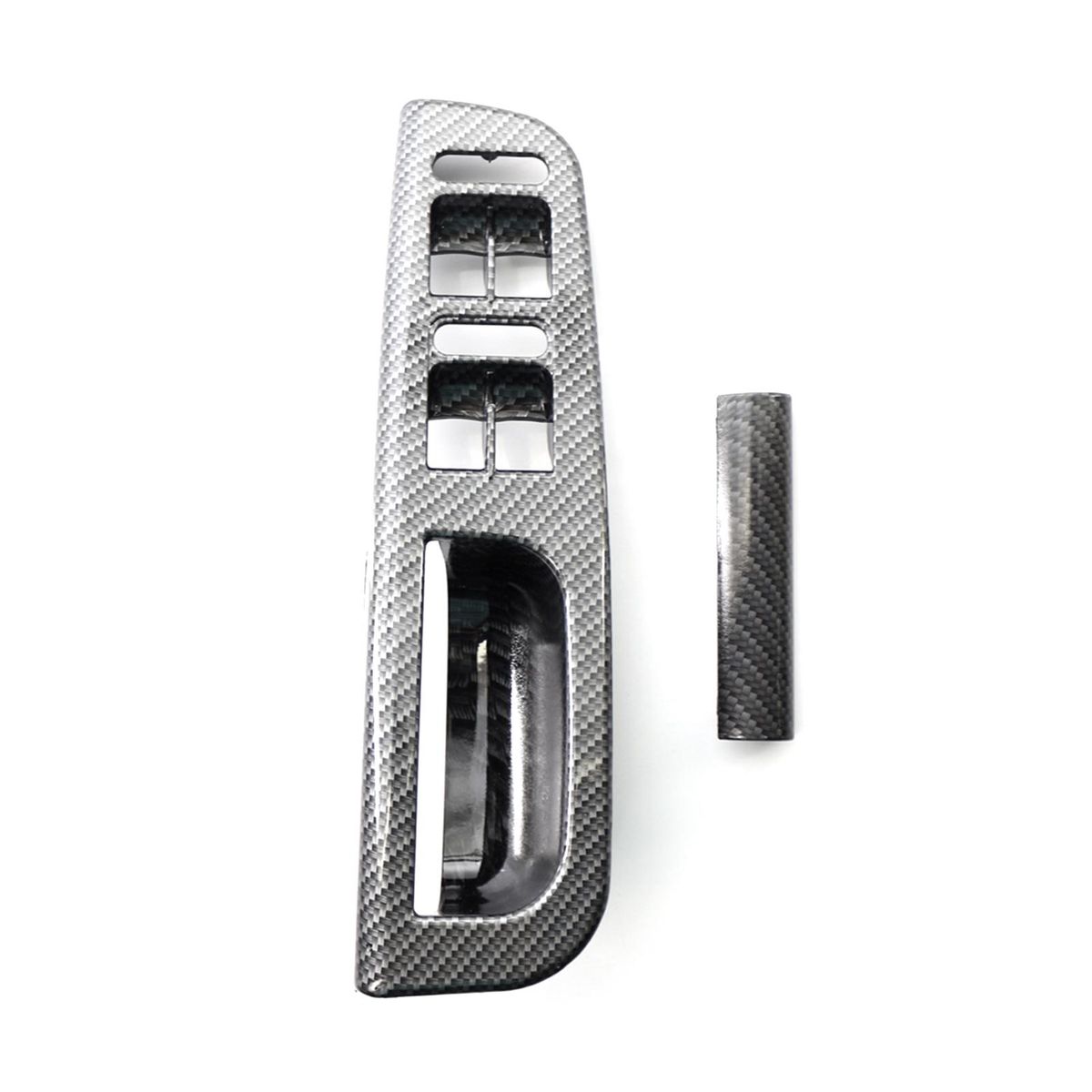 Right Drive Window Switch Panel and Right Front Door Handle Side Strip Replacement for Volkswagen Polo Golf 4 Carbon Color