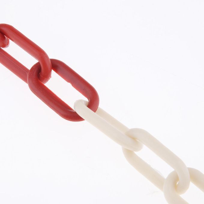Houseables Plastic Chain Safety Barrier Light Weight UV Red + White