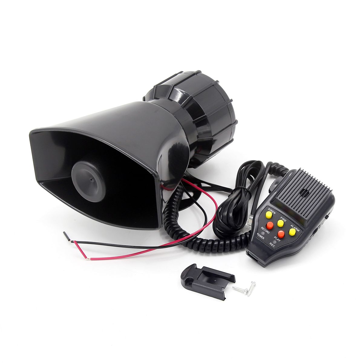 Car Recording Siren Speaker, 12V 100W 3 Tones Car Siren Horn