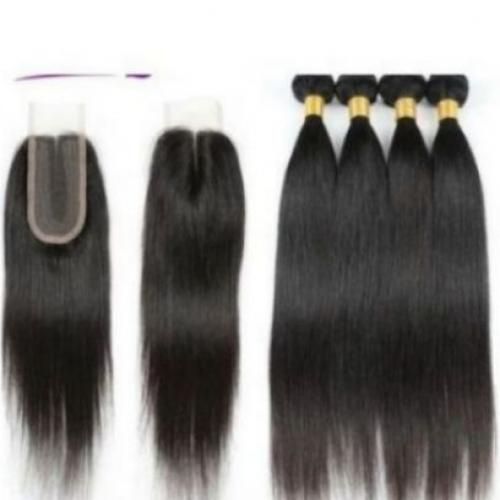 4 Bundles Of Straight Weavon+Free Closure, Color 2
