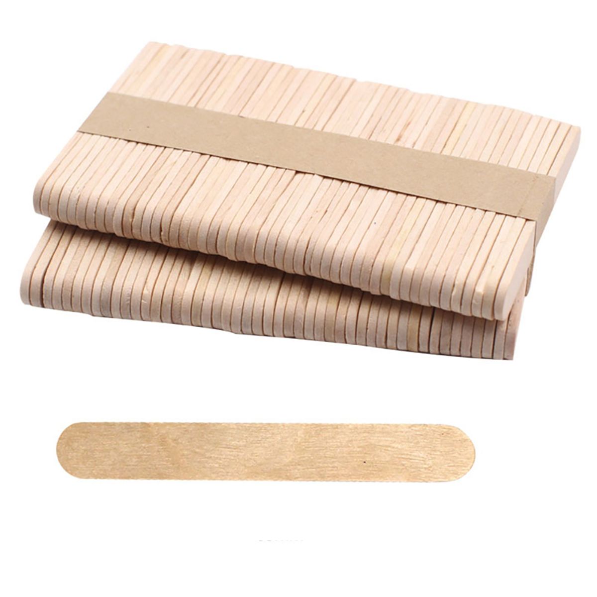 50Pcs Wooden Popsicle Ice Cream Lolly Sticks Kids DIY