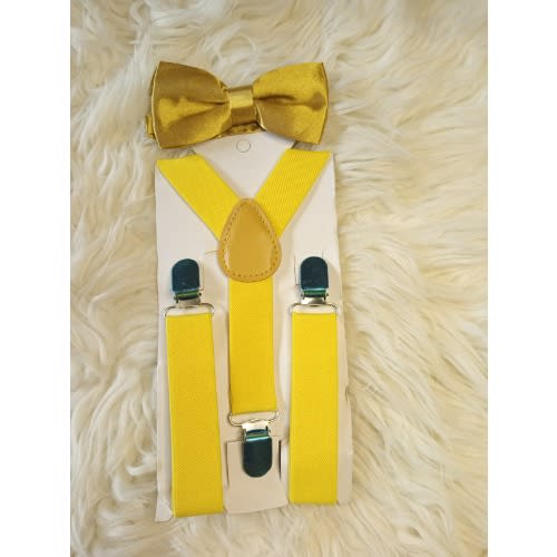 Kid Suspender Adjustable With Bow Ties