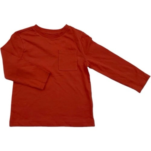 Boys Plain Long Sleeve Burnt Orange Tees
