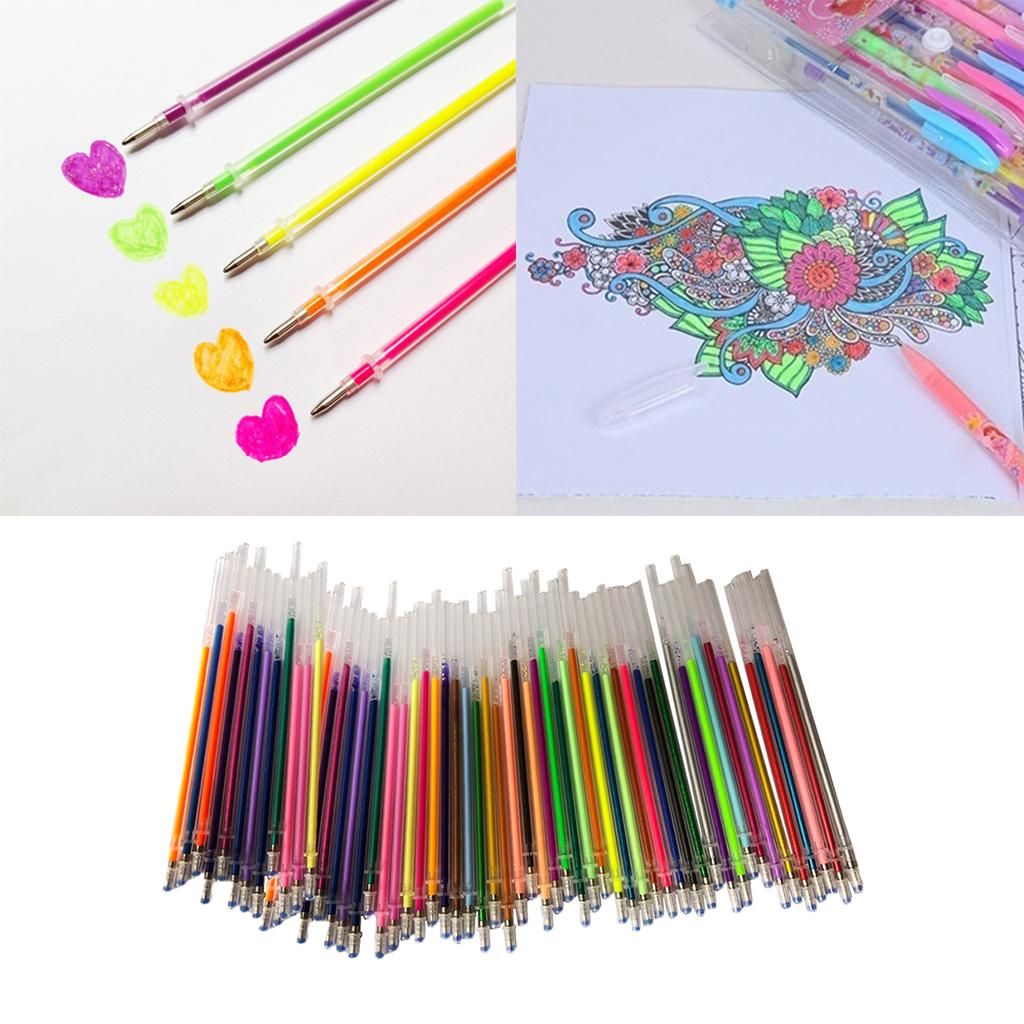 60/100Color  Pen Refills Glitter Coloring Drawing 60Color