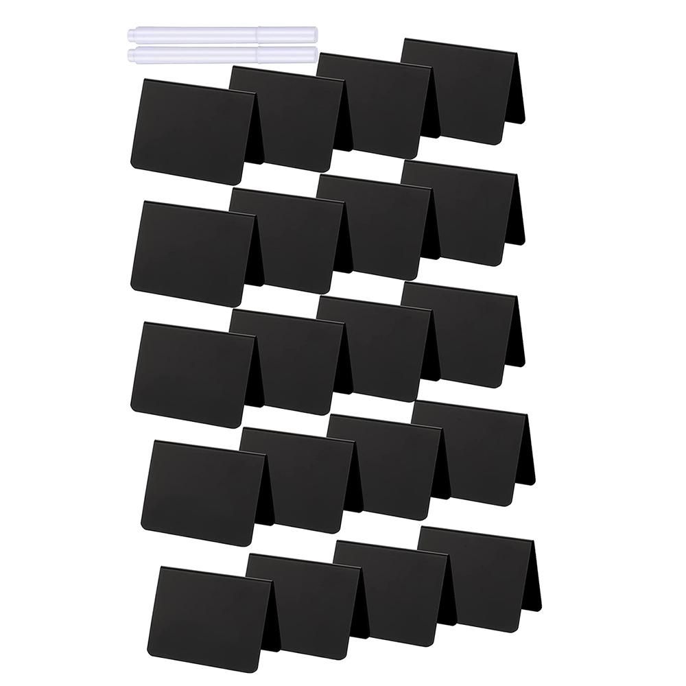 20 Pieces Mini Chalkboard Signs A-Shaped Chalkboard Tables