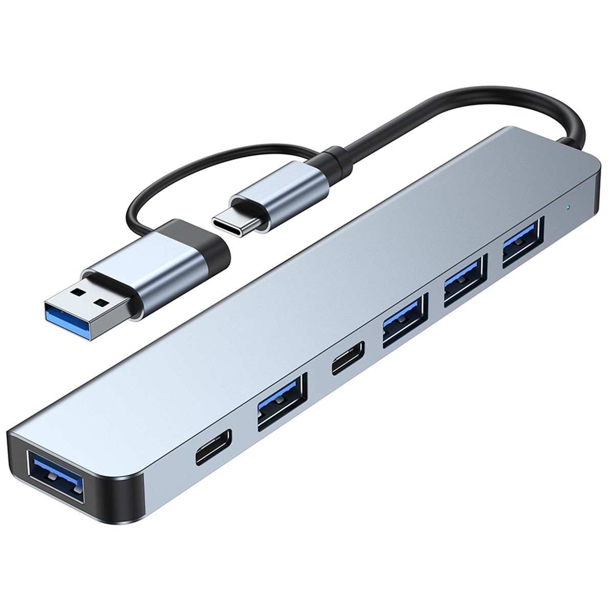2217 USB-A+USB-C Hub Adapter 7-in-1 Multi-port USB Docking