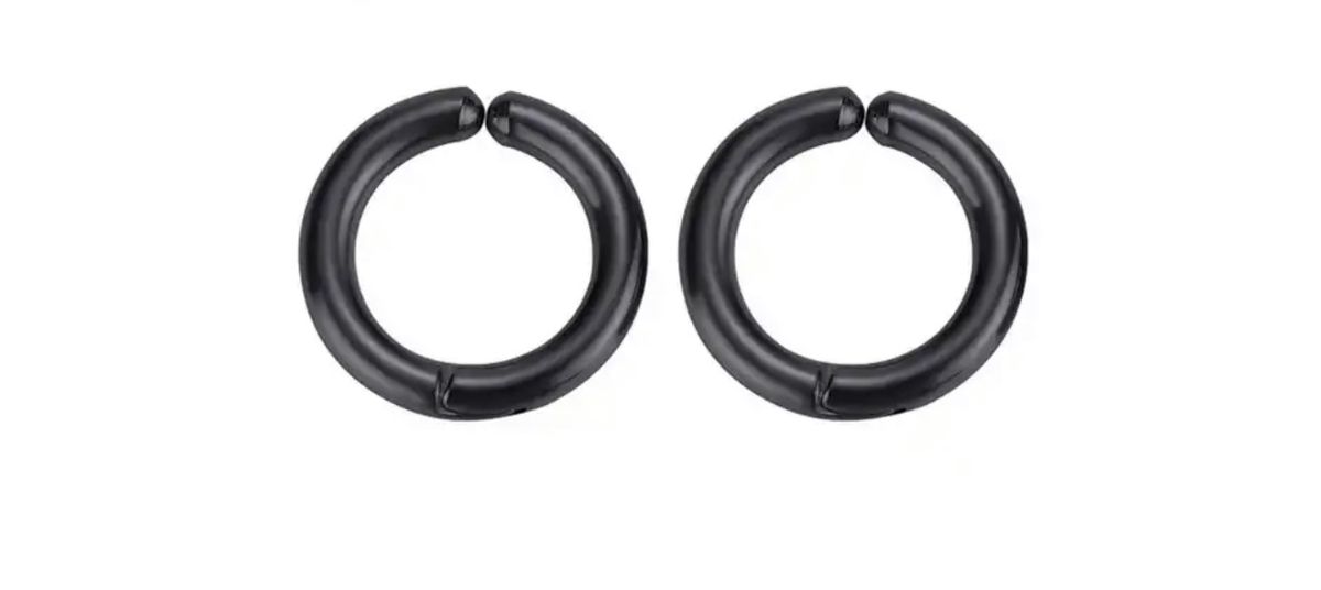 Black Ball Round Magnetic Men's Earrings