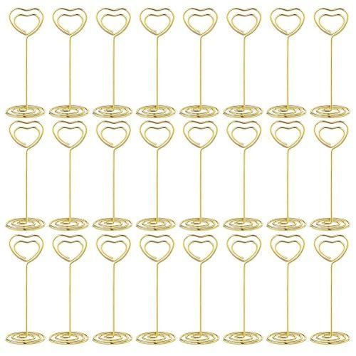 24Pcs Place Card Holders Heart Shape Table Number