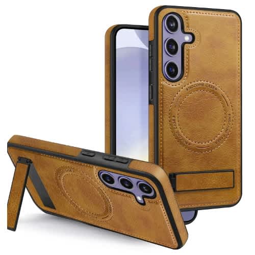 Leather Magsafe Defender Case With Kickstand For Samsung S24+