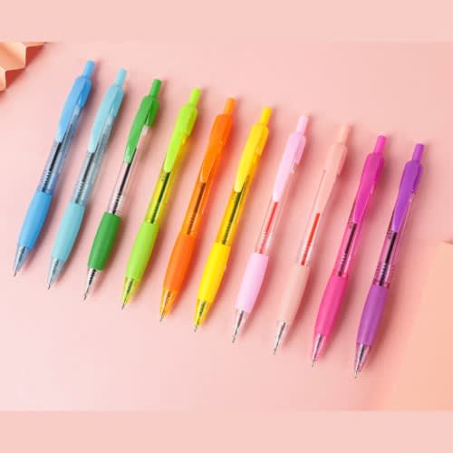 Gel Pen With Cap 10 Pack -  Coloured