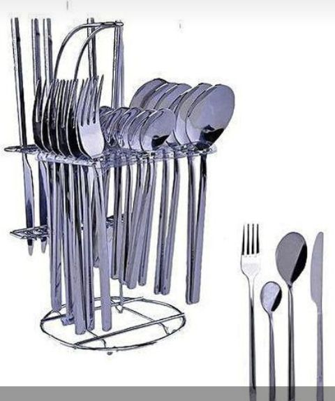 Stainless Table Spoons,Knives And Forks - 24pcs Set