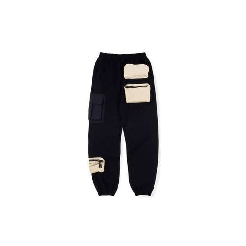 3 Pocketed Black Cargo Combat Pant Joggers